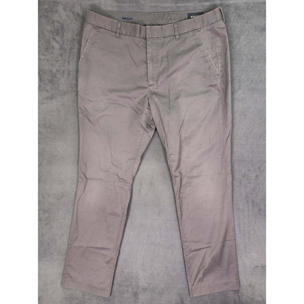 BONOBOS Chino Dress Pants Mens 36x32 Gray Friday Athletic Taper Weekend Warrior